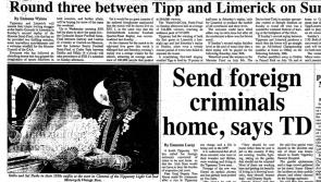YESTERYEARS:  Tipperary TD's call for convicted foreign nationals to be sent home