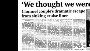 Yesteryears: Clonmel couple's dramatic escape in 2012 from sinking cruise liner