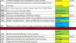 Moycarkey Coolcroo AC - Tipperary athletics fixtures for the upcoming Cross Country Season