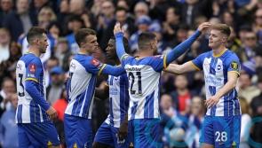 WATCH: Ireland's Evan Ferguson bags brace for Brighton in FA Cup quarter-final