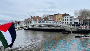 Protest against Irish politicians’ participation in US St Patrick’s Day ceremony