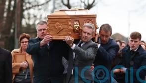 Patrick Kielty carries mother’s coffin as mourners gather for funeral