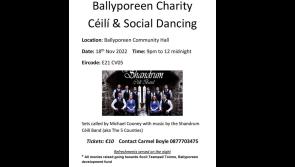 A fundraising night of dancing to be held to raise funds for the Ballyporeen community