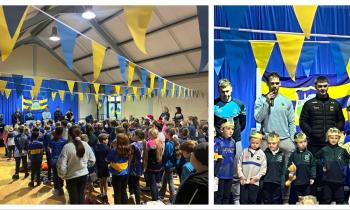 IN PICTURES: All-Ireland hurling stars visit Portroe National School to meet young pupils