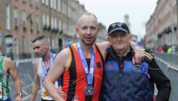 PICTURE: Proud moment Tipperary man celebrates finishing Dublin Marathon with father