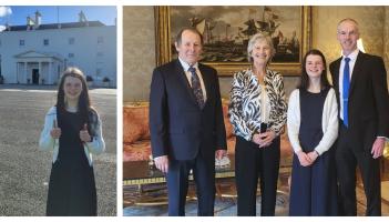PICTURES: Tipperary teen autism activist Cara Darmody meets President Connolly at &Aacute;ras 