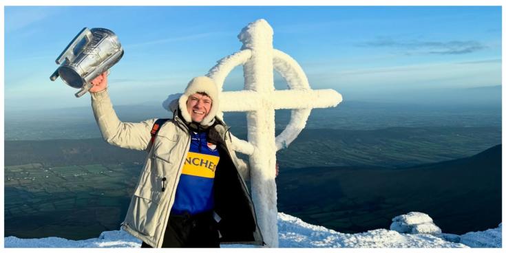 Liam McCarthy Cup reaches new heights on summit of Galteemore in Tipperary