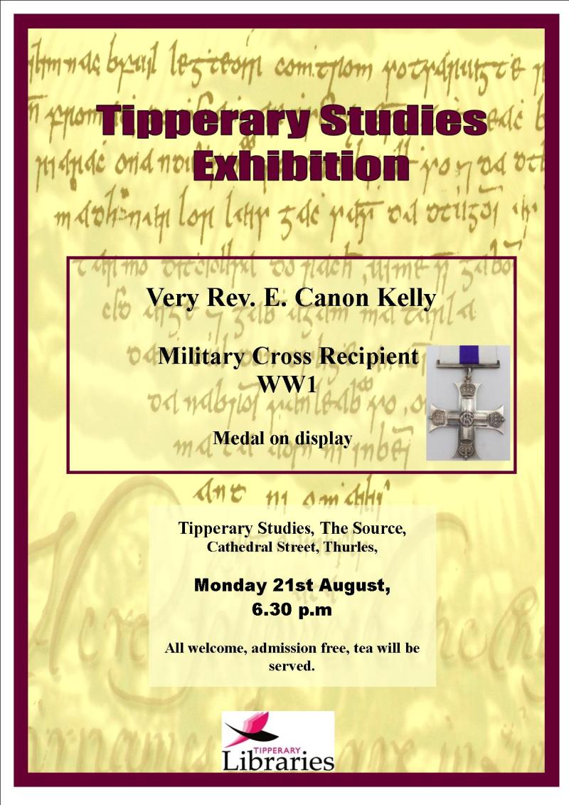 The Military Cross medal awarded to Canon Kelly will be on display
