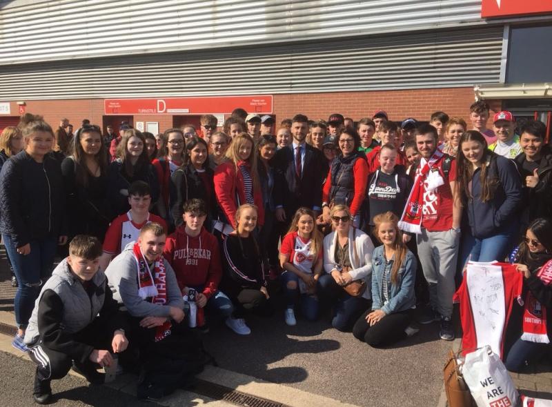 Scoil Ruain students watch past-pupil Shane Long in action against Chelsea