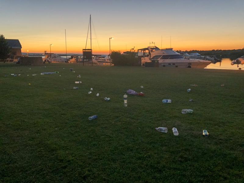Tipperary heatwave littering:  lakeside village Dromineer left in a mess after plastic bottles dumped by visitors 