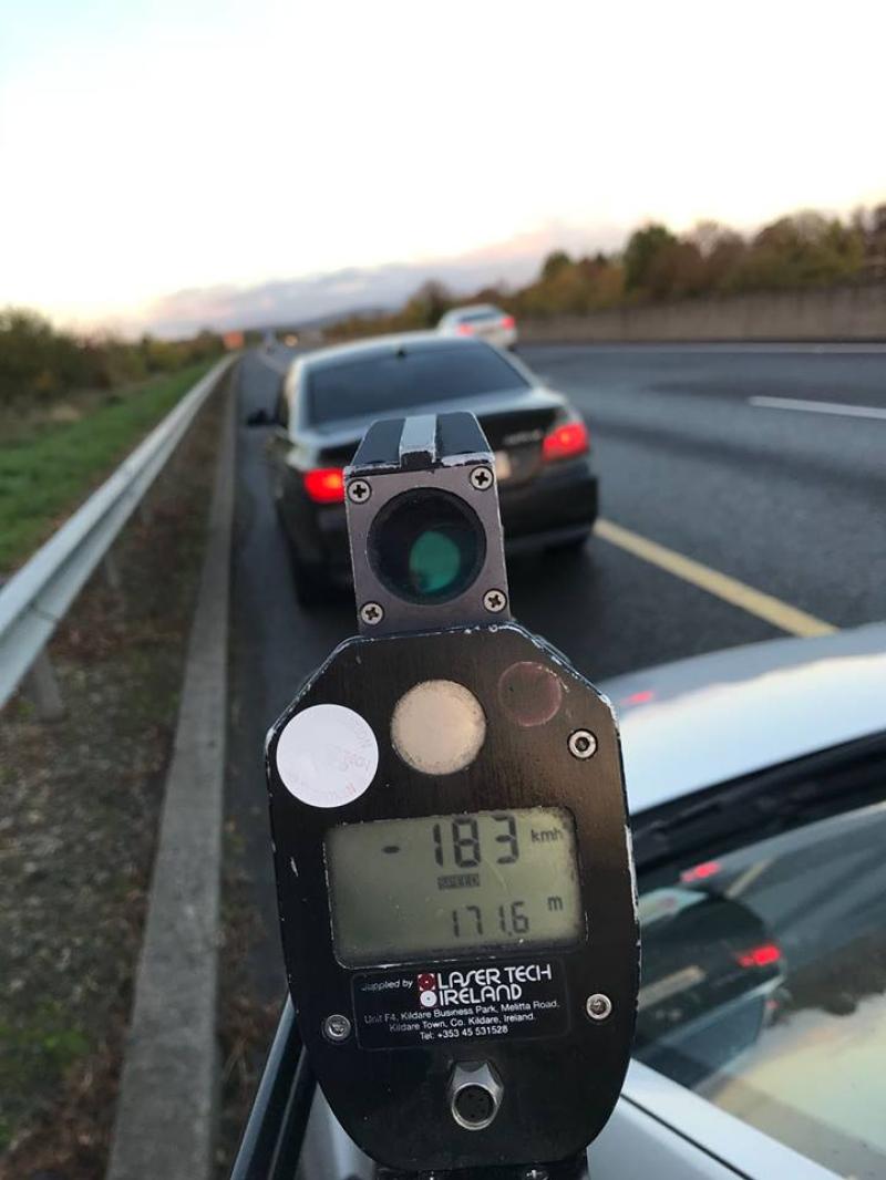 Driver detected travelling at 183kph this morning in Tipperary