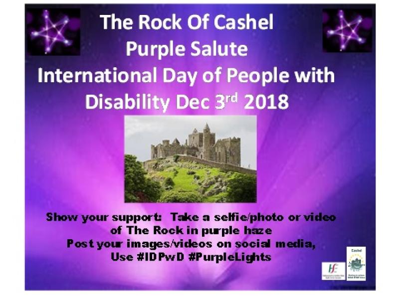 Rock of Cashel goes purple in support of third International Day of Persons with Disabilities