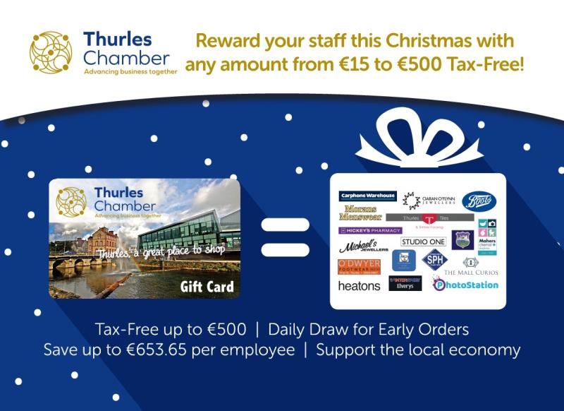Reward your staff this Christmas with the Thurles Chamber Gift Card