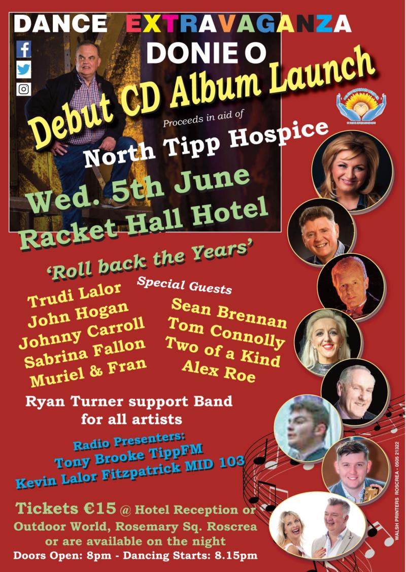 Roscrea Hospice to benefit from Donal O’Meara CD launch 