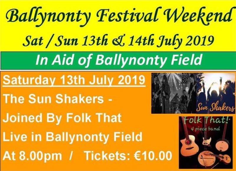 Top musical acts headline Ballynonty Community Festival next weekend