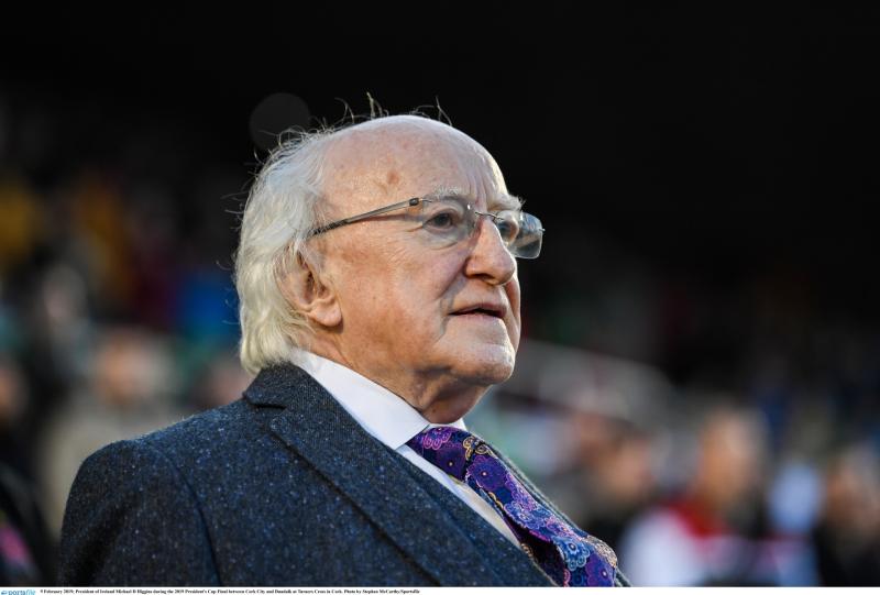 President Michael D Higgins congratulates Dundalk FC on their Champions League progress