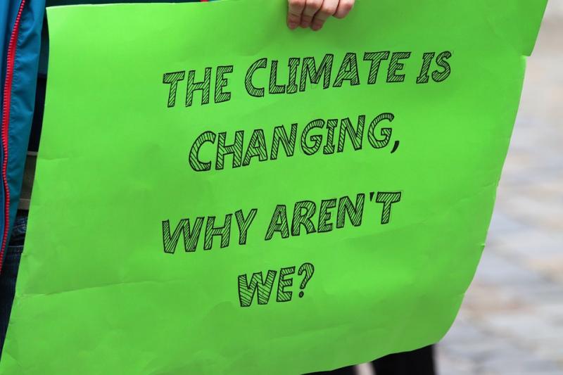 Sign from climate change protest