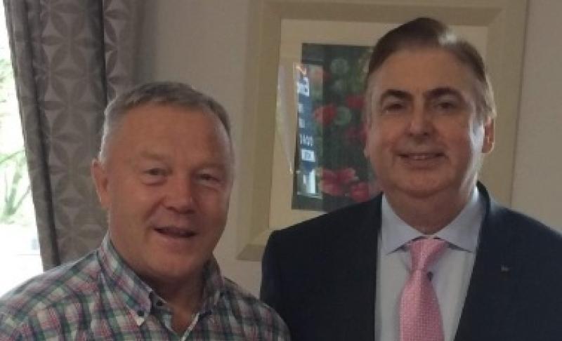 Patrick Murphy (right) with Marcus Hernon. Patrick is celebrating 25 years in business