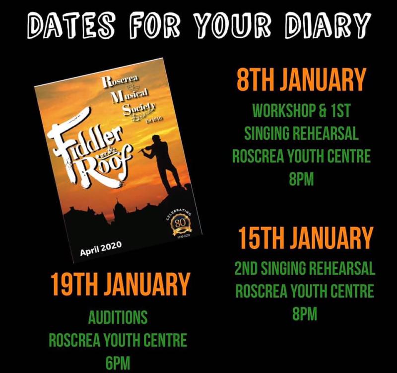 Roscrea Musical Society 80th production is Fiddler on the Roof