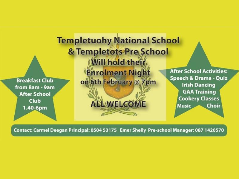 Enrolment night at Holy Family National School, Templetuohy Village