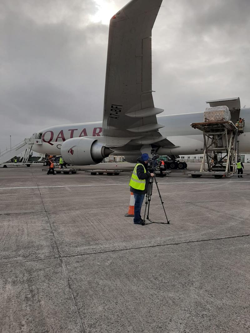 The Qatar airways plane