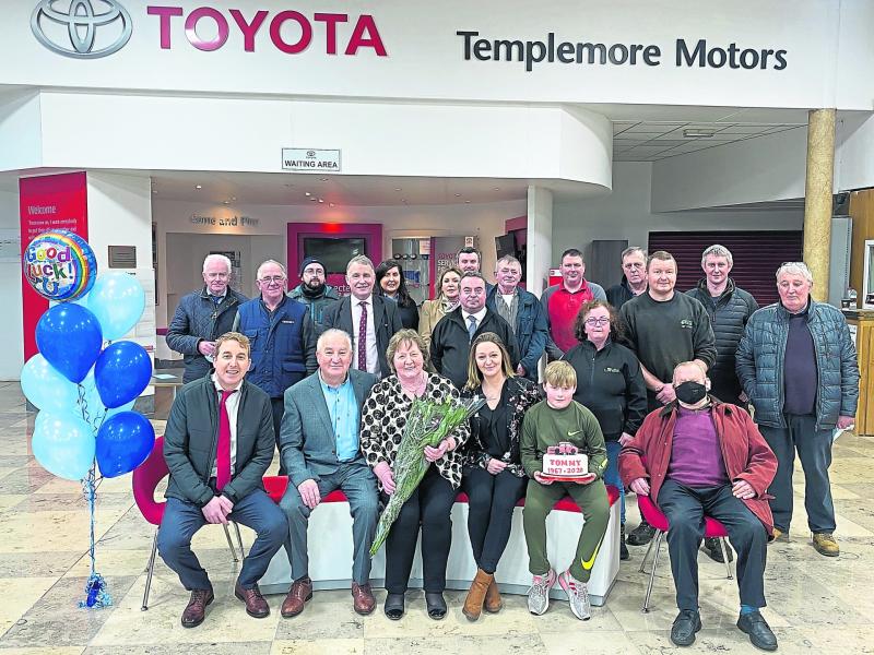 Tommy retires after 53 years of continuous service with Templemore Motor Works