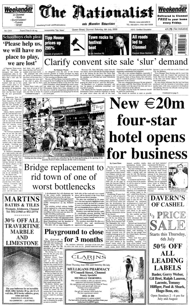 Yesteryears - Looking back on the week the Park Hotel opened in Clonmel