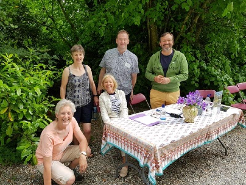 Some of the visitors to Moyaliffe House enjoying the sunshine and the surrounds last weekend.