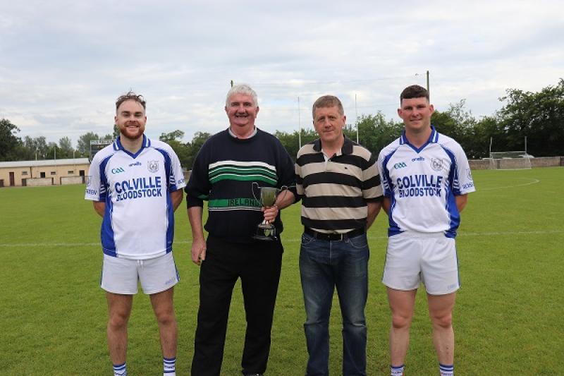 Michael Ryan C, Chairman of the West Board presented the west Junior B football  O’Connor Cup to Rosegreen  joint captains James Walsh and Tony Kerwick in the presence of Shane Hennessy (Sponsor