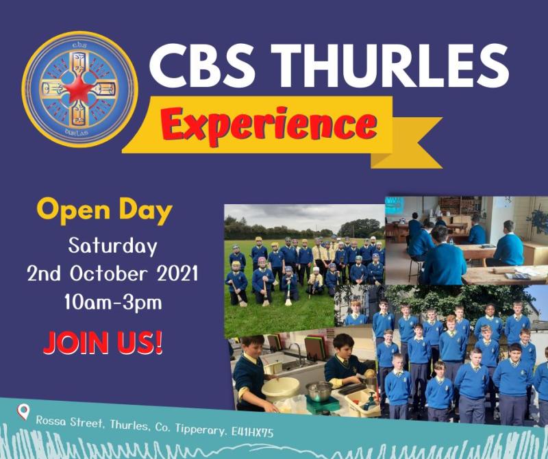 Come to CBS Thurles Open Day Tomorrow, Saturday 2nd of October