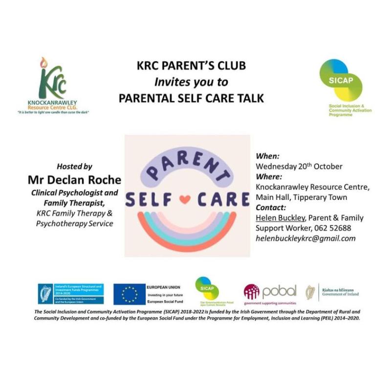 Invitation issued to take part in parental care programme at Knockanrawley Resource Centre in Tipperary Town