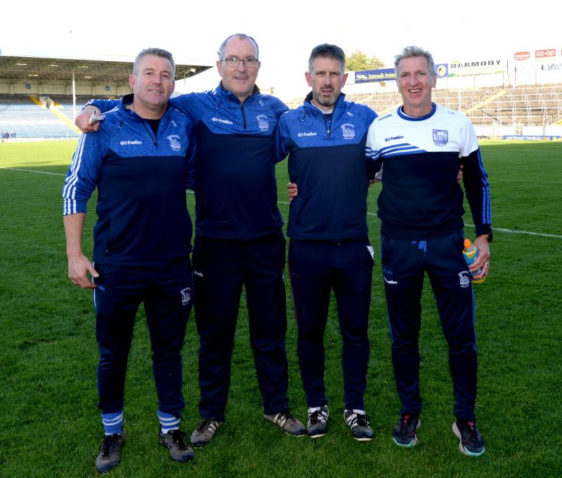 Sarsfields Boss Mark Dowling (3rd from left) accompanied by Eamon Walshe, Brendan Carroll and Liam Egan
