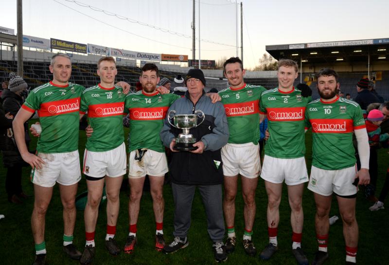 Loughmore Castleiney players celebrate after the football final on SUnday - but, will they be celebrating on the double next Sunday?