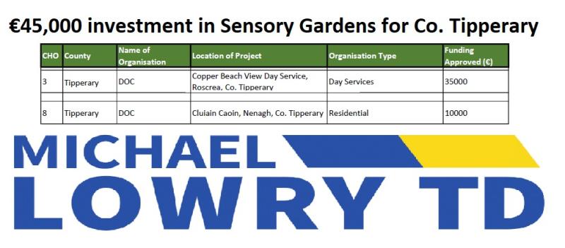 €45,000 to Develop Sensory Gardens in Roscrea and Nenagh – Lowry