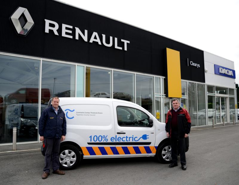 Pat Cleary pictured handing over an electric vehicle to Tipperary County Council recently