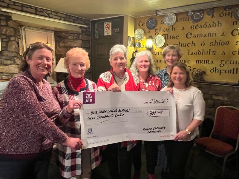 Cheque of €3,000 presented to Suirhaven Cancer Care Centre at Upperchurch book launch 