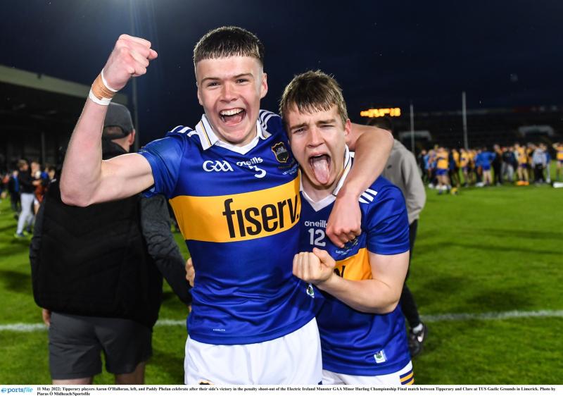 Tipp's Colin O'Riordan being challenged by Clare's Colm Galvin.