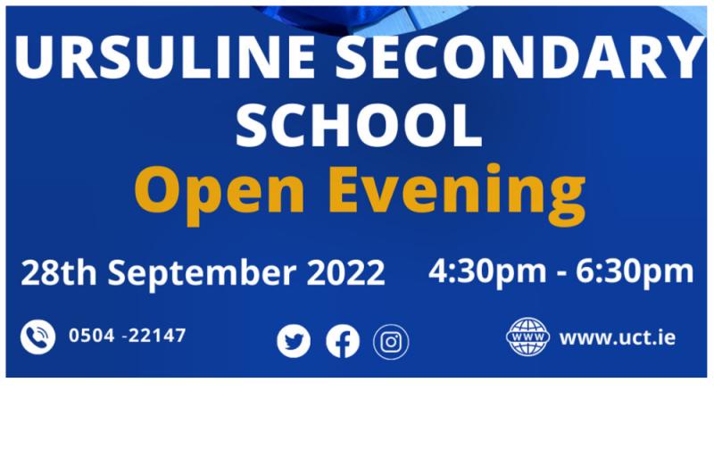 Ursuline Secondary School  Open Evening on  September 28 2022 from 4.30PM - 18.30 PM