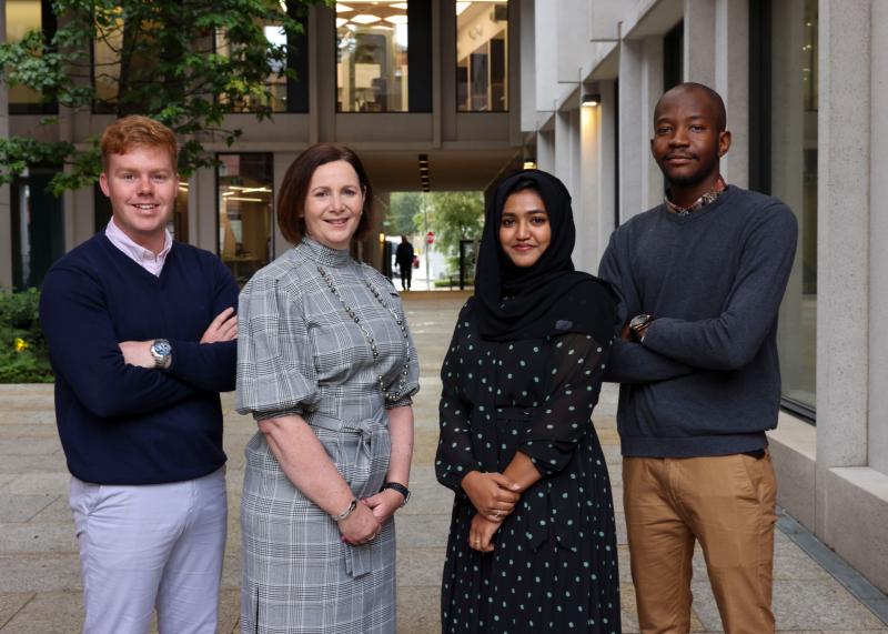 Pictured at their induction at ESB‘s new head office, Fitzwilliam Street, Dublin 2 alongside Marguerite Sayers, ESB Deputy Chief Executive is Paul O'Heney (Emly, Co Tipperary), Fatima Irfana (Limerick