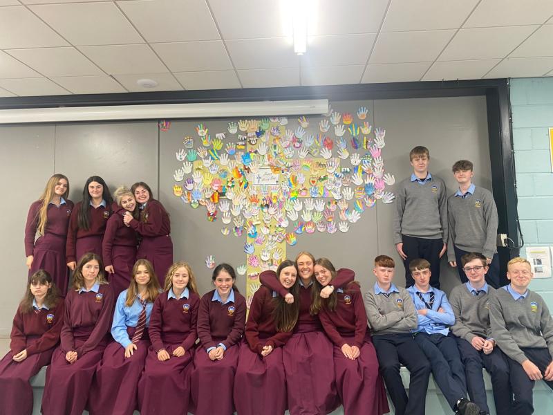 Students at St Mary's Secondary school Newport celebrate Mercy Day