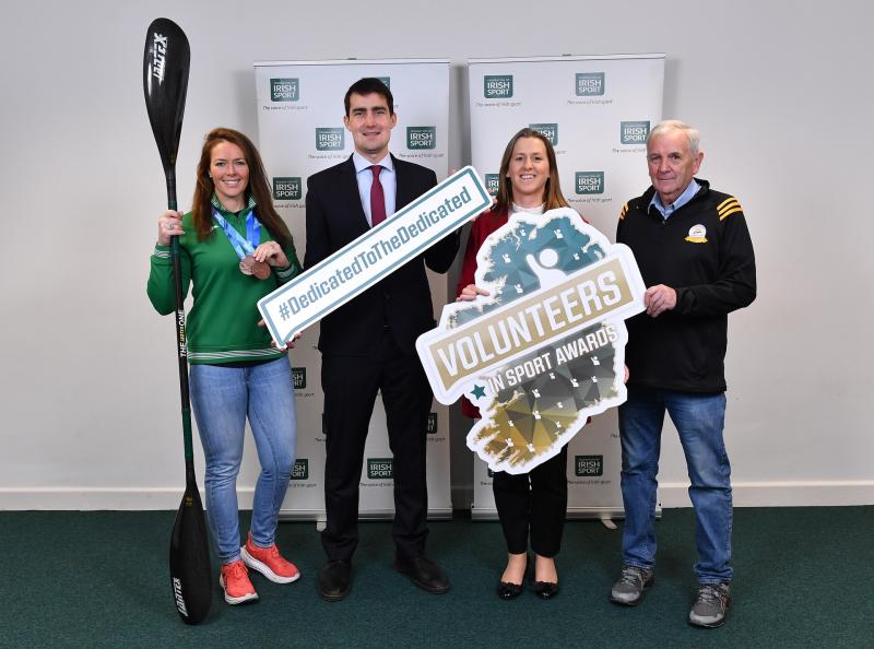  Minister of State for Sport and the Gaeltacht Jack Chambers TD alongside Federation CEO, Mary O’Connor. Nominations are now open for the nationwide awards at www.volunteersinsport.ie. Also present we