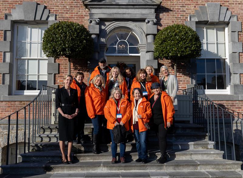 Canadian travel agents visiting the Cashel Palace Hotel with Karen Fleming, Cashel Palace Hotel (front left); Lauren Lamonday, Tourism Ireland (front right); and tour guide Barbara Hunter (back right)
