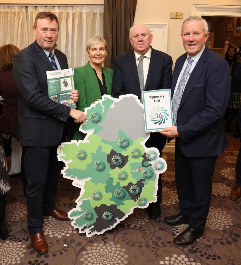 Photographed at the briefing for Oireachtas members at Buswells Hotel, Dublin, was Jackie Cahill, Fianna Fáil TD, Bernadette Cullen, Chief Executive of Tipperary ETB, Liam McGrath, Director of Organis