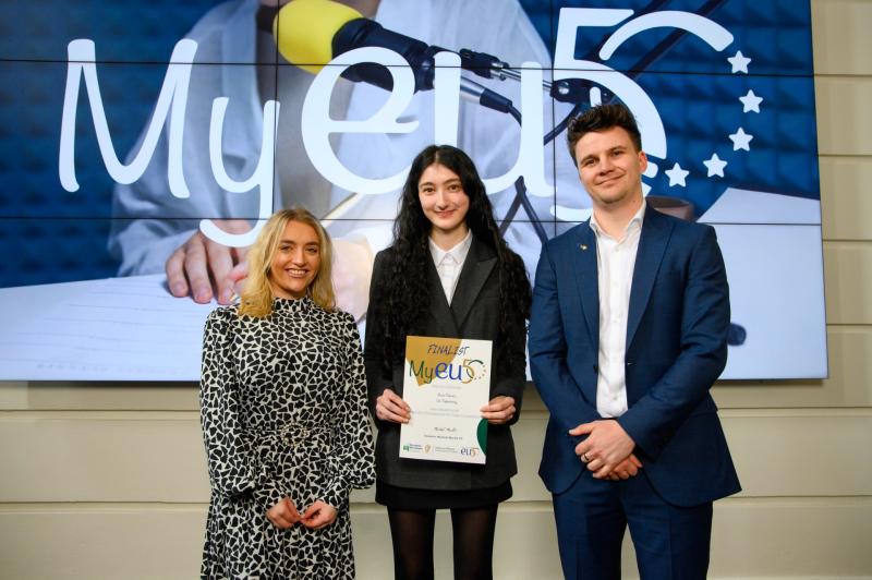 Tánaiste Guest of Honour at MyEU50 Third Level Exhibition at which Tipperary student honoured