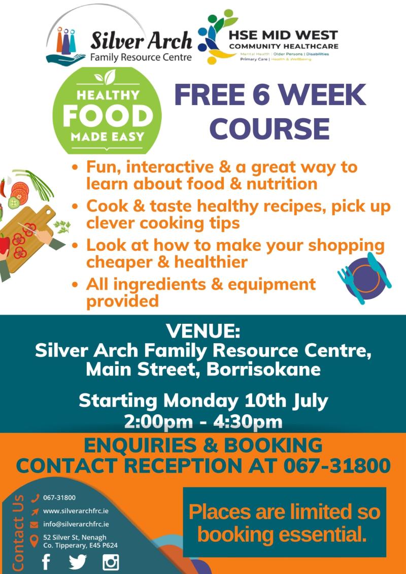New health courses take place in Silver Arch Family Resource Centre, Borrisokane this July