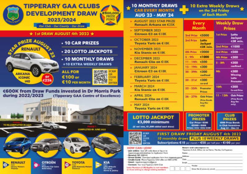 The new Tipperary Clubs Draw is getting underway later this month 