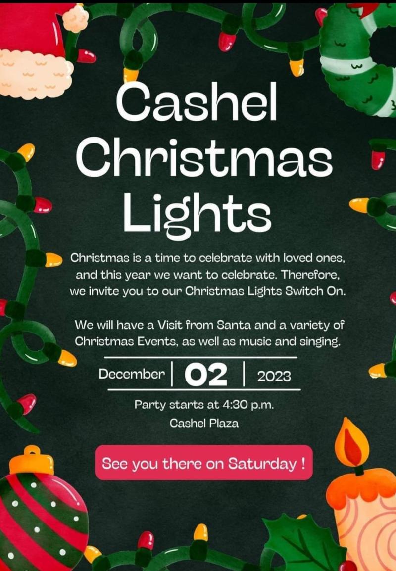 Big gathering for festive fun in Cashel as the lights are switched on this Saturday!