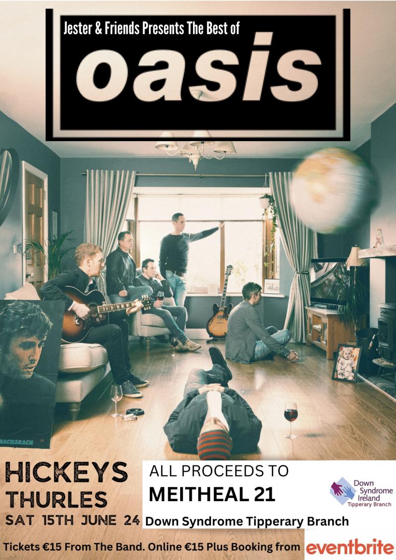 'Jester and Friends' will perform the Oasis classics in Thurles this summer 