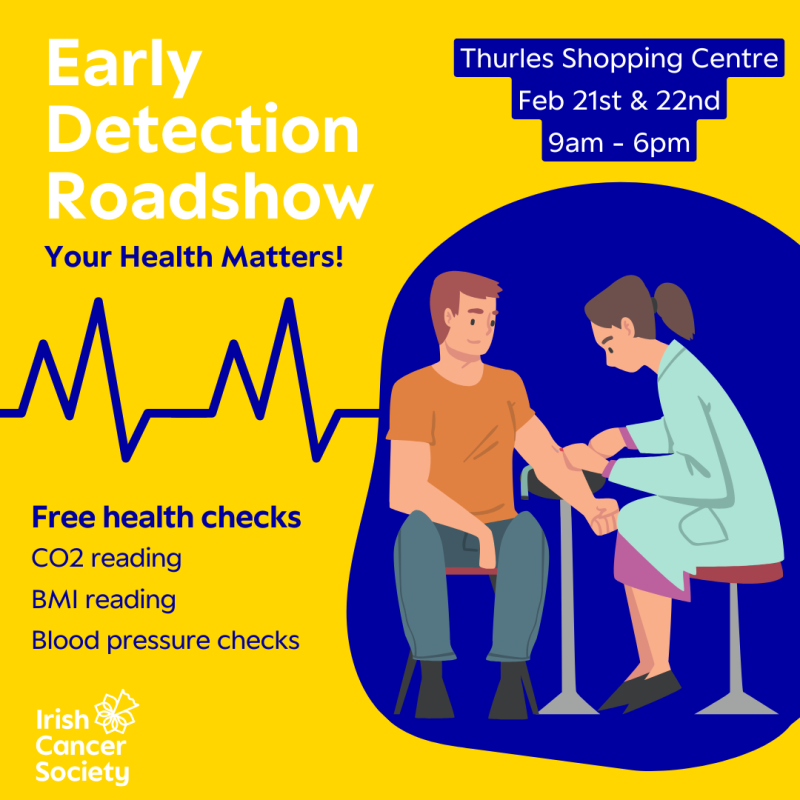  Irish Cancer Society offering free Health Checks at Thurles Shopping Centre