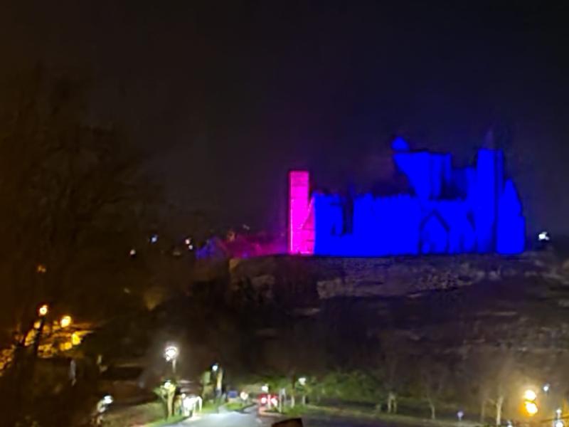 The Rock of Cashel is lit up tonight in support of Rare Ireland Family Support Network